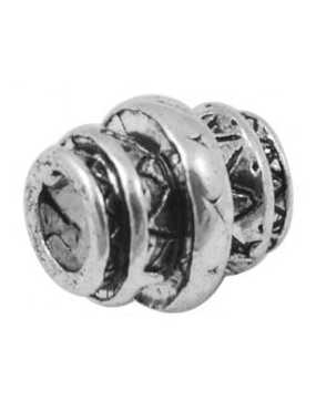 Perle tube a anneaux couleur argent tibetain-10.5mm