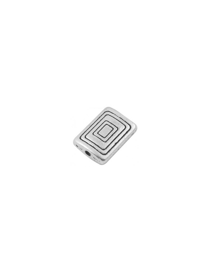 Perle rectangle plate a dessins concentriques-15mm