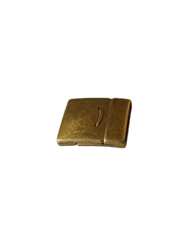 Fermoir aimante lisse bronze pour cuir de 20mm-27mm