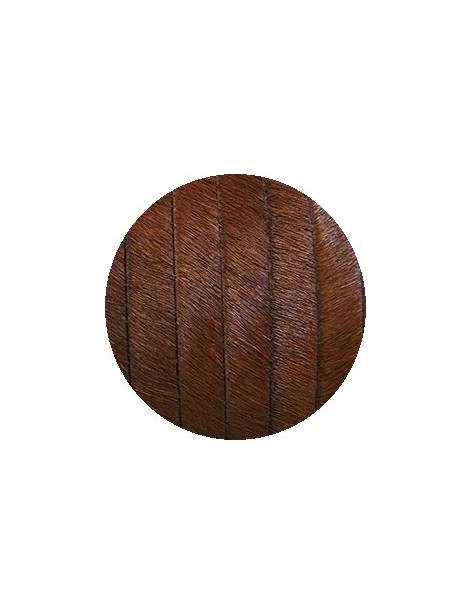 Lacet de peau avec poils couleur marron-10mm