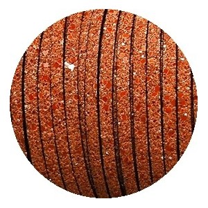 Lacet fantaisie plat 5mm quartz orange-vente au cm