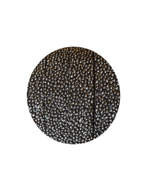 Lacet fantaisie plat 10mm effet caviar noir-vente au cm