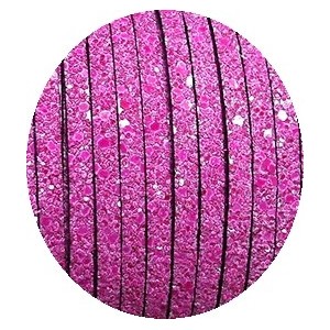 Lacet fantaisie plat 5mm quartz rose-vente au cm