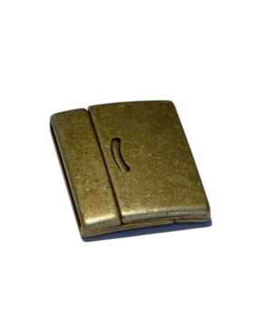 Fermoir aimante lisse plat bronze pour cuir de 30mm-30mm