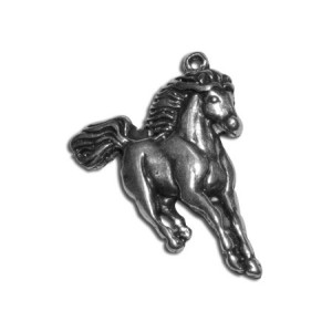 Pendentif cheval placage argent-31mm