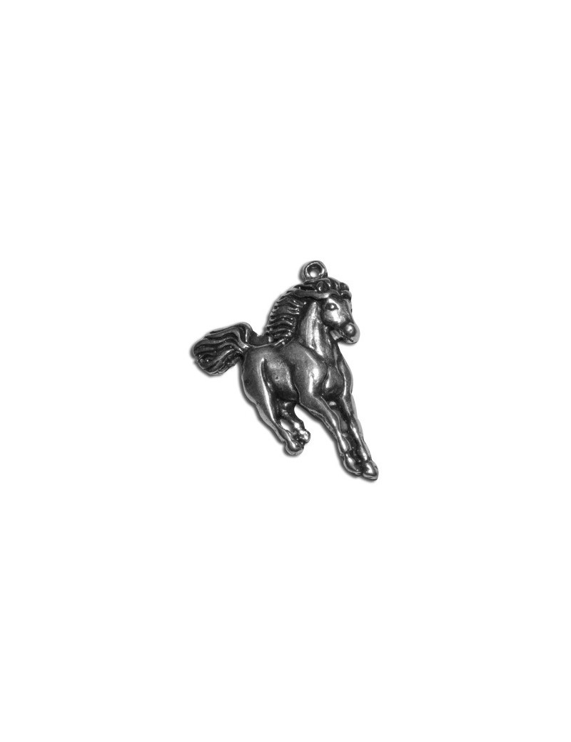 Pendentif cheval placage argent-31mm