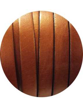 Cordon de cuir plat 10mm x 2mm caramel metallise-vente au cm
