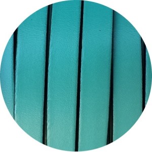 Un metre de cuir plat vert bleu de 10mm