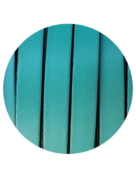 Un metre de cuir plat vert bleu de 10mm