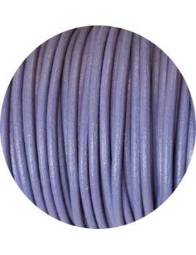 Cordon de cuir rond couleur violet milka-3mm-Espagne