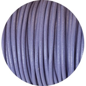 Cordon de cuir rond couleur violet milka-3mm-Espagne