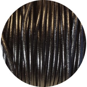 Cordon de cuir rond couleur noir-3mm-Espagne