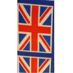 Elastique fantaisie plat 36mm imprime drapeaux UK-vente au cm