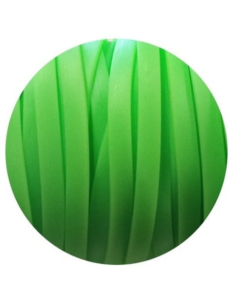 Cordon caoutchouc plat vert fluo opaque-6mmx2mm