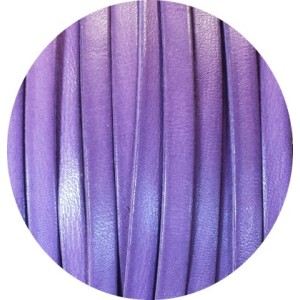 Cordon de cuir plat 6mm x 2mm violet-vente au cm