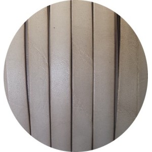 Cordon de cuir plat de 10mm gris clair taupe vendu au metre