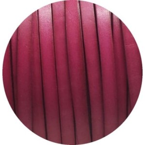 Cordon de cuir plat de 10mm rouge violet vendu au metre