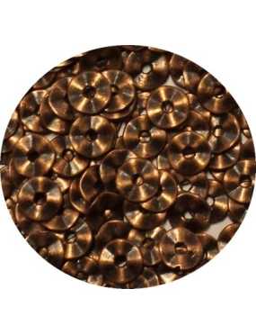 Lot premier prix de 50 perles plates lisses cuivre-7mm
