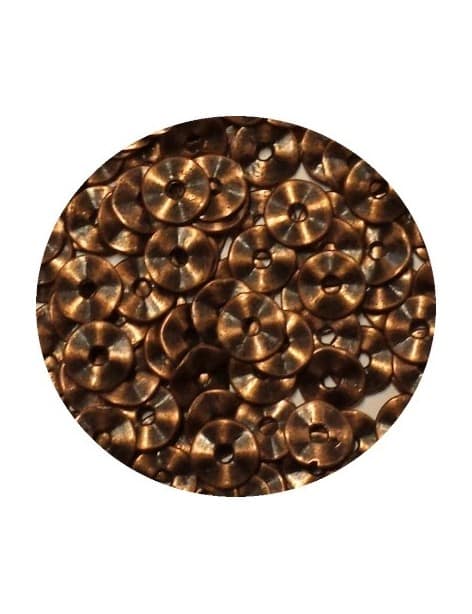 Lot premier prix de 50 perles plates lisses cuivre-7mm