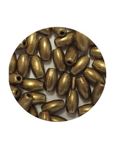 Lot de 50 perles olives lisses couleur bronze-7mm