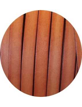 Cordon de cuir plat de 10mm orange brule-vente au cm