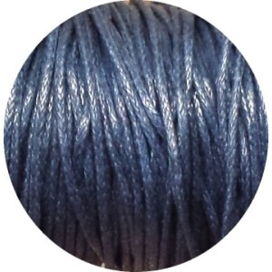 Cordon de coton cire bleu fonce-1mm