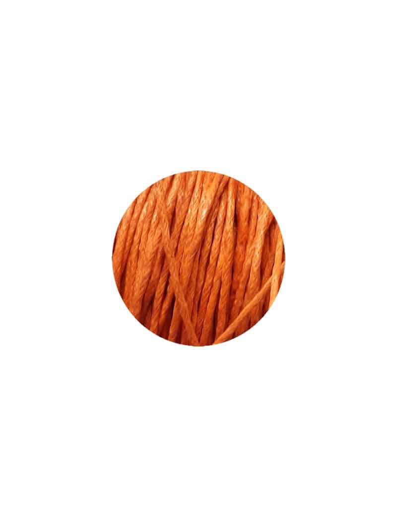 Cordon de coton cire orange vif-1mm