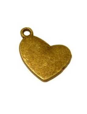 Pampille ou breloque coeur couleur bronze antique-18mm