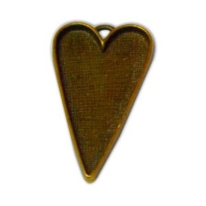 Support coeur en metal couleur bronze-53mm
