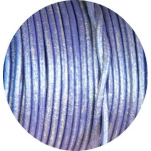 Cordon de cuir rond lilas metallique-2mm