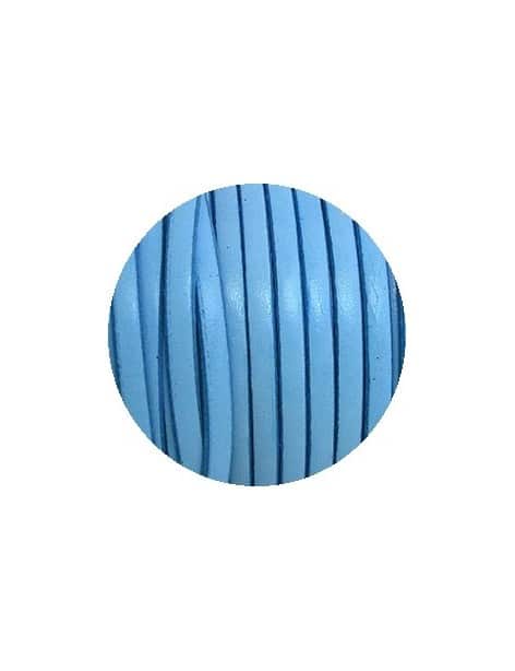 Cordon de cuir plat 5x2mm bleu ciel-vente au cm