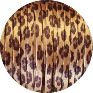 Biais spaghetti 6mm motif léopard vendu au mètre
