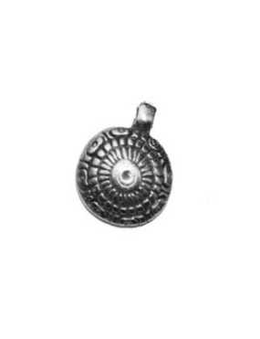 Breloque ronde tribale placage argent-18mm