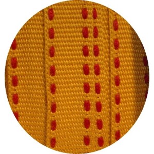 Galon polyester série tiret jaune-10mm