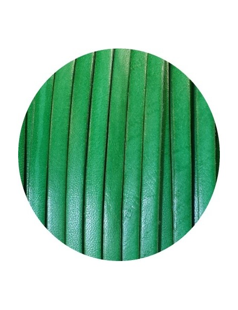Cordon de cuir plat 5mm vert sapin-vente au cm