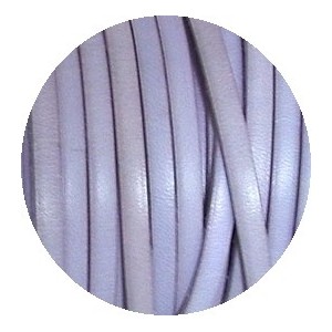 Cordon de cuir plat 5x2mm lilas pastel vendu au mètre
