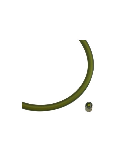 Buna cord-Cordon caoutchouc creux vert olive-4mm