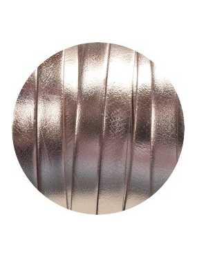 Cordon de cuir plat de 10mm argent brillant-vente au cm