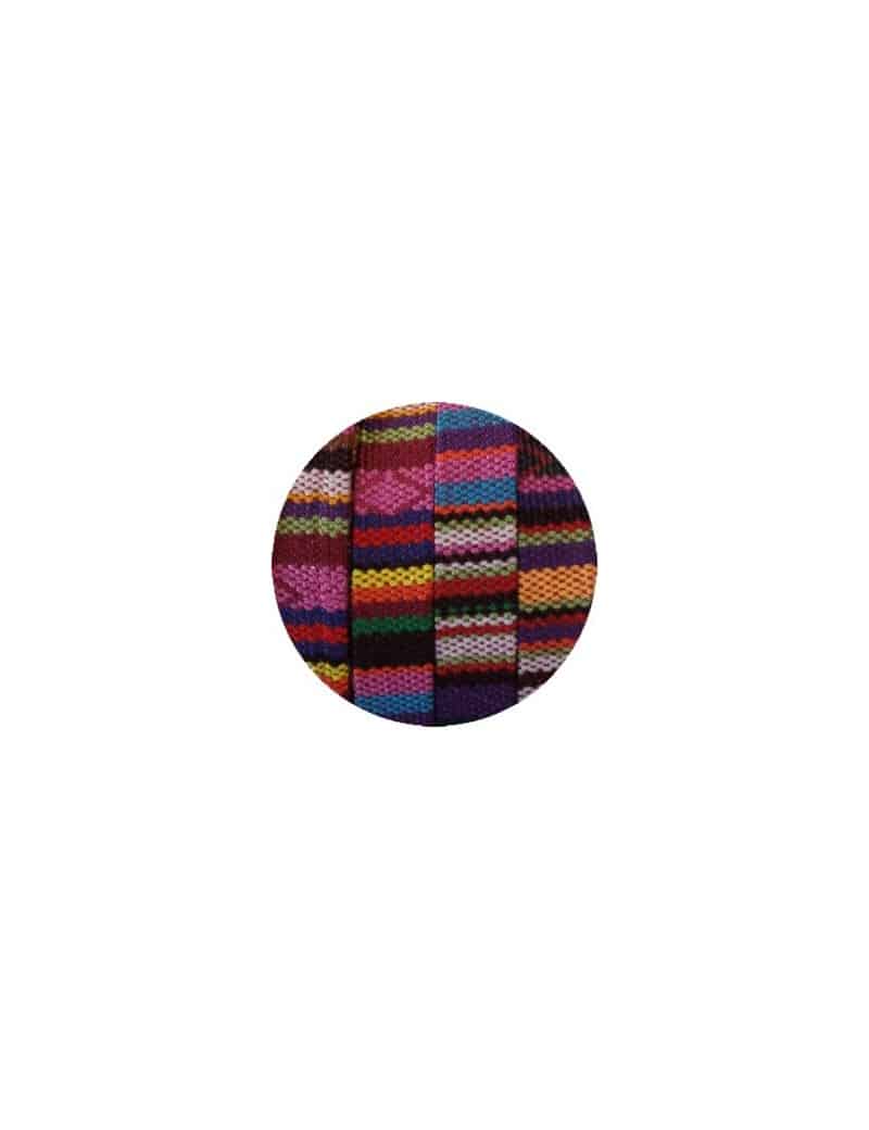 Lacet ethnique plat 10mm multicolore-vente au cm