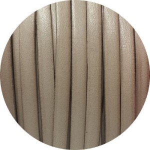 Cordon de cuir plat 5mm gris clair taupe vendu au metre