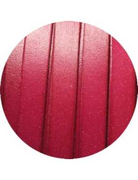 Cordon de cuir plat de 10mm fuchsia classic vendu au mètre