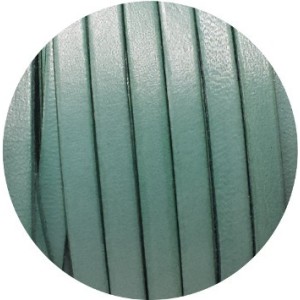 Cordon de cuir plat 6mm x 2mm de couleur aquamarine-vente au cm