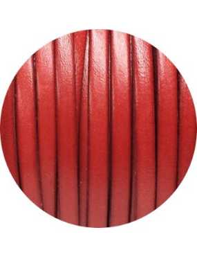 Cordon de cuir plat 6mm x 2mm de couleur corail-vente au cm