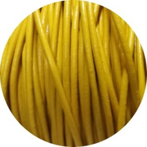 Lacet rond de cuir jaune de 1.5mm-Europe