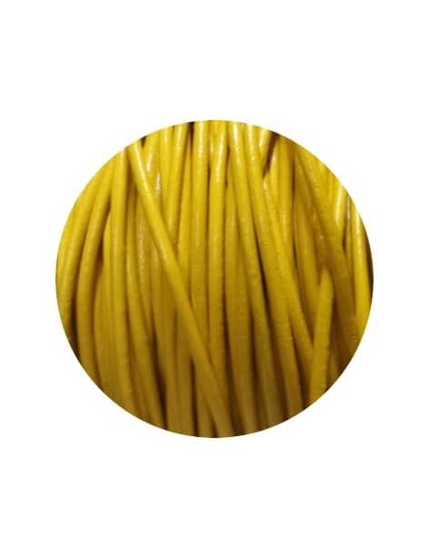 Lacet rond de cuir jaune de 1.5mm-Europe