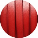 Cordon de cuir plat de 10mm rouge version 2 vendu au metre