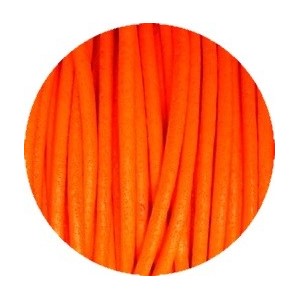 Cordon de cuir rond rose fluo-2mm-Espagne