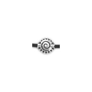 Perle lentille gravure spirale en placage argent-10mm