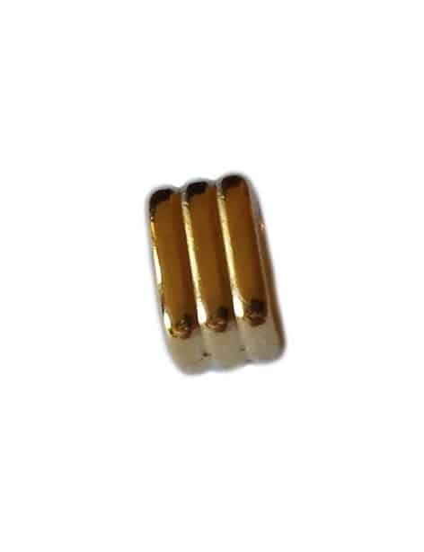 Passant rectangle lisse et rainuré placage gold-8mm