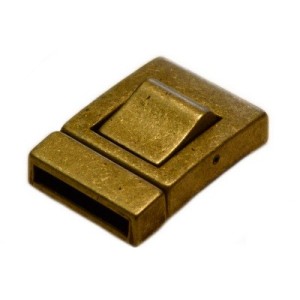 Fermoir clip lisse plat bronze pour cuir de 20mm-31mm